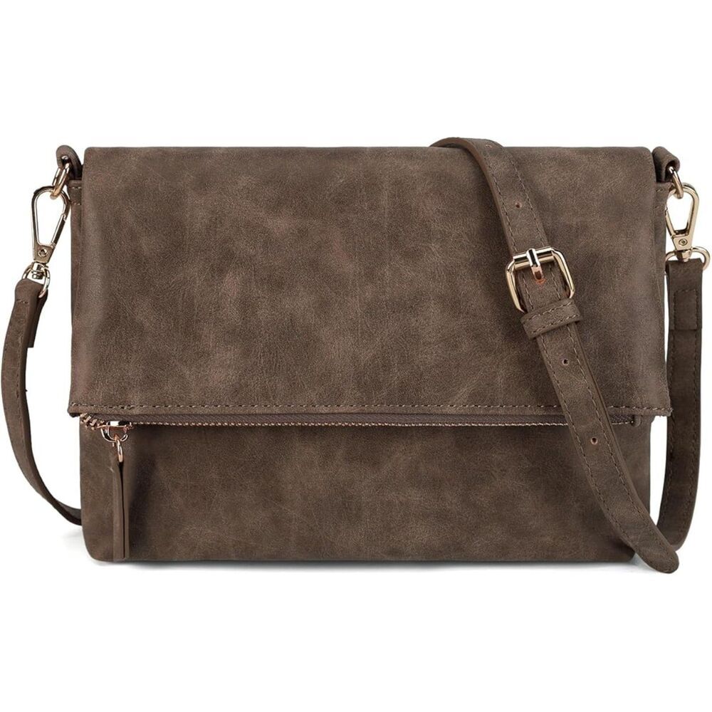 Women Coffee Imported PU Leather Fashion Cross Body Purse Shoulder Bag
